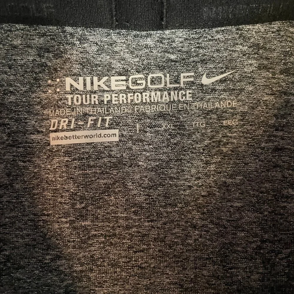 Nike Golf Tour Performance Dri Fit Shirt Men's 2XL Gray Short Sleeve Polo Golfer